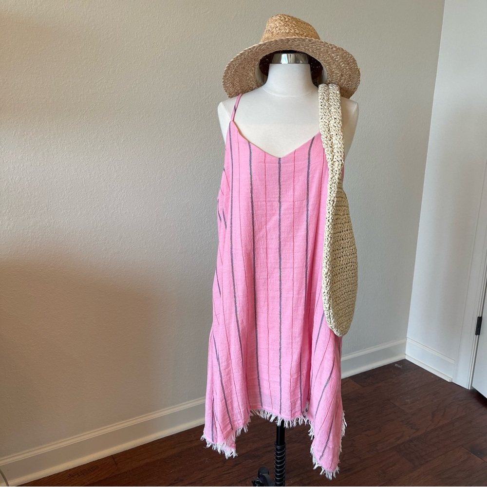 HOLDING HORSES Pink Striped dress
